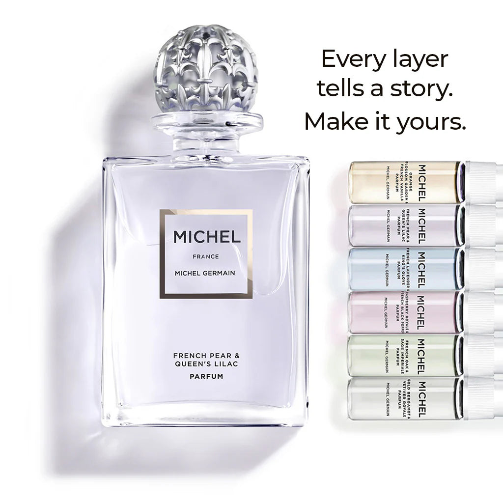 Michel - French Pear & Queen's Lilac Parfum - Free Layering Kit Included 6 x 4ml